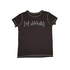 Def Leppard Band Tee Brown Graphic Rock T-Shirt by Goodie Two Sleeves Women’s XS